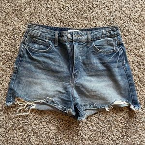 High waits denim jean shorts